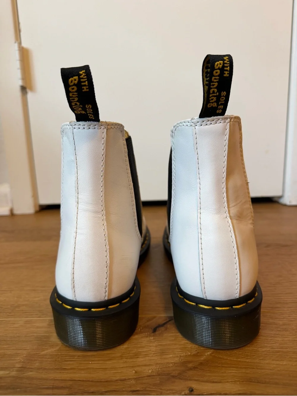 Dr. Martens White Leather Chelsea Boots
